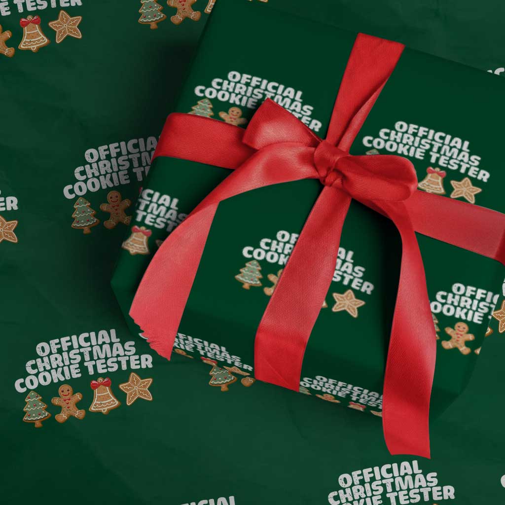 Official Christmas Cookie Tester Wrapping Paper Roll Taster Baking Crew Sibling Matching TS10 Green Print Your Wear
