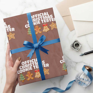 Official Christmas Cookie Tester Wrapping Paper Roll Taster Baking Crew Sibling Matching TS10 Mocha Print Your Wear