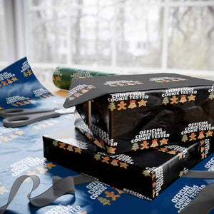 Official Christmas Cookie Tester Wrapping Paper Roll Taster Baking Crew Sibling Matching TS10 Black Print Your Wear
