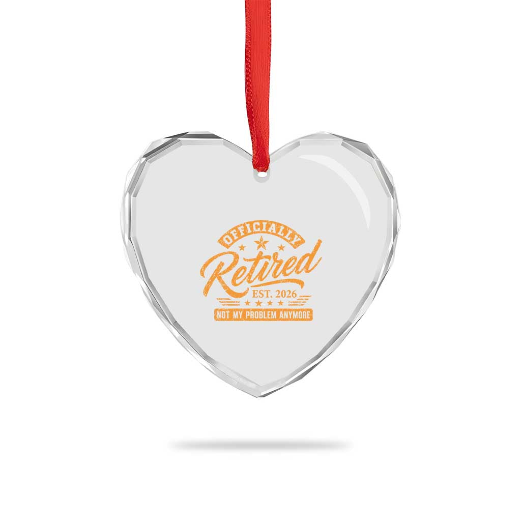 Official Retired 2026 Heart Crystal Glass Ornament Not My Problem Anymore Retro Vintage Retiring