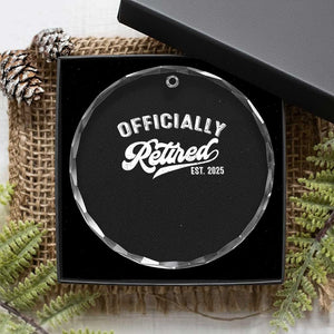 Officially Retired 2025 Crystal Glass Ornament Vintage Retirement TS10 Print Your Wear