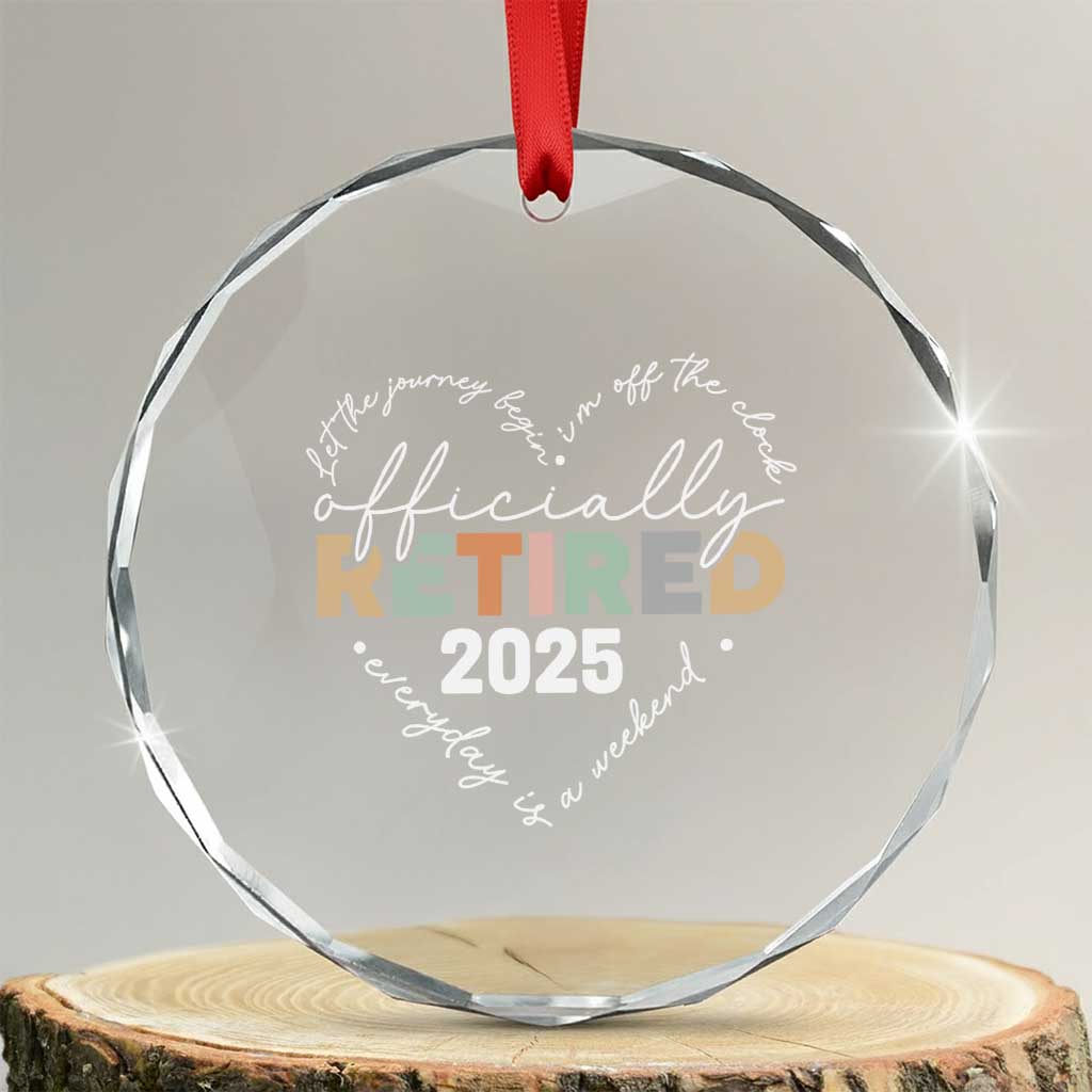 Officially Retired 2025 Crystal Glass Ornament Women Retirement Vintage TS10 Transparent Glass 3'' Circle Print Your Wear