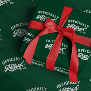 Officially Retired 2025 Wrapping Paper Roll Vintage Retirement TS10 Green Print Your Wear
