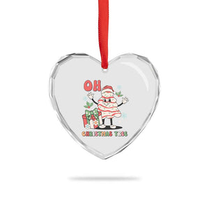 Oh Christmas Tree Retro Groovy Heart Crystal Glass Ornament TS02 Print Your Wear