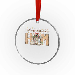 Oh Come Let Us Adore Him Crystal Glass Ornament Christian Christmas Nativity Scene TS11 Print Your Wear