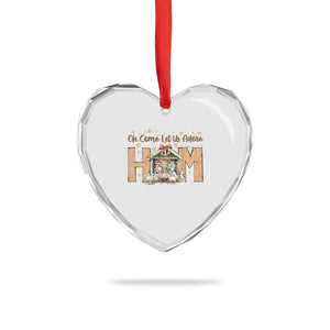 Oh Come Let Us Adore Him Heart Crystal Glass Ornament Christian Christmas Nativity Scene TS11 Print Your Wear