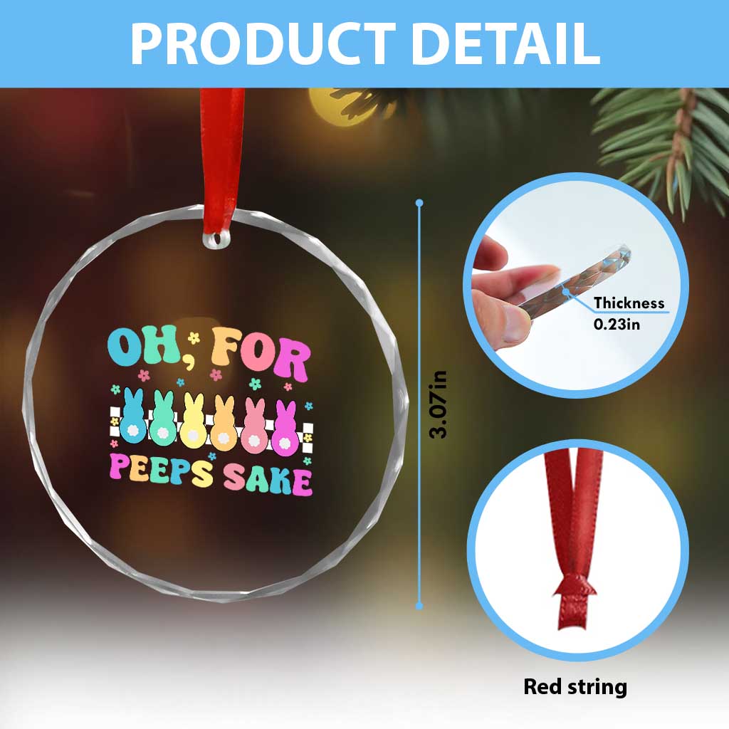 Oh For Peeps Sake Easter Bunny Crystal Glass Ornament TS10 Print Your Wear