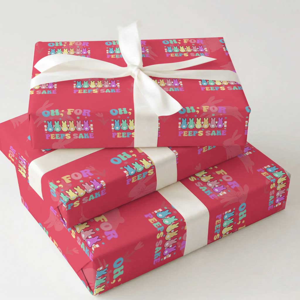 Oh For Peeps Sake Easter Bunny Wrapping Paper Roll TS10 Red Print Your Wear