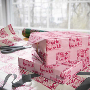 Oh how He Loves Us Wrapping Paper Roll Boho Christian Valentine TS10 Light Pink Print Your Wear