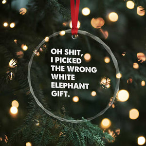 Oh Shit Funny White Elephant Gifts Crystal Glass Ornament TS10 Print Your Wear