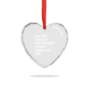 Oh Shit Funny White Elephant Gifts Heart Crystal Glass Ornament TS10 Print Your Wear