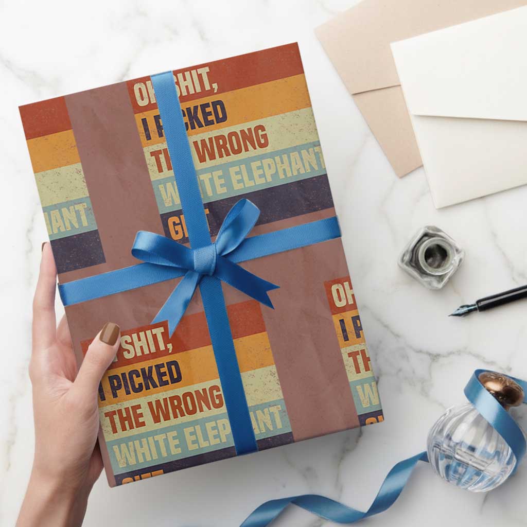 Oh Shit I Picked The Wrong White Elephant Gift Wrapping Paper Roll Funny Christmas Gift Exchange Game TS11 Mocha Print Your Wear