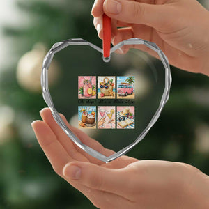 Oh Sip It Is A Girls Trip Heart Crystal Glass Ornament Beach Trip Best Friends Gift