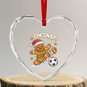 Oh Snap Gingerbreadman Christmas Soccer Heart Crystal Glass Ornament TS10 Transparent Glass 3'' Heart Print Your Wear
