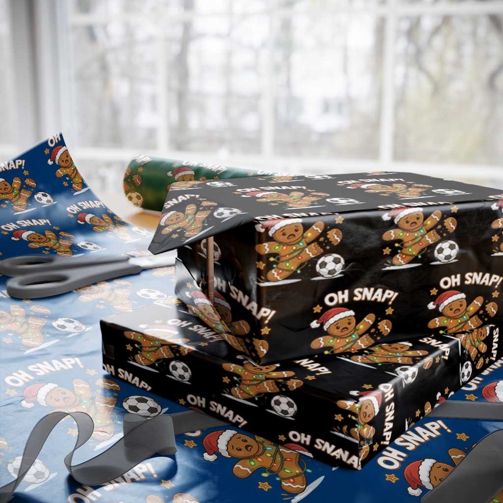 Oh Snap Gingerbreadman Christmas Soccer Wrapping Paper Roll TS10 Black Print Your Wear