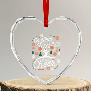 Oh What Fun It Is To Cheer Heart Crystal Glass Ornament Funny Christmas Cheerleading Gift TS12 Transparent Glass 3'' Heart Print Your Wear