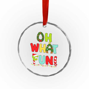 Oh What Fun Xmas Candy Cane Crystal Glass Ornament TS09 Print Your Wear