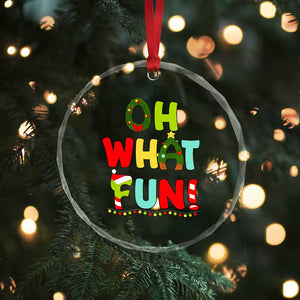 Oh What Fun Xmas Candy Cane Crystal Glass Ornament TS09 Print Your Wear