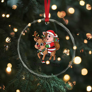 Oink The Halls Crystal Glass Ornament Pig Christmas Farm Life Gift TS12 Print Your Wear