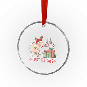 Oinky Holidays Crystal Glass Ornament Funny Christmas Pig Lover Gift TS12 Print Your Wear