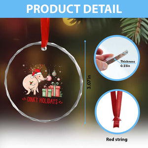 Oinky Holidays Crystal Glass Ornament Funny Christmas Pig Lover Gift TS12 Print Your Wear
