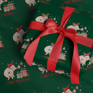 Oinky Holidays Wrapping Paper Roll Funny Christmas Pig Lover Gift TS12 Green Print Your Wear