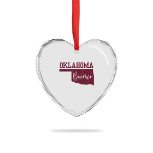 Oklahoma Boomer Heart Crystal Glass Ornament TS10 Print Your Wear