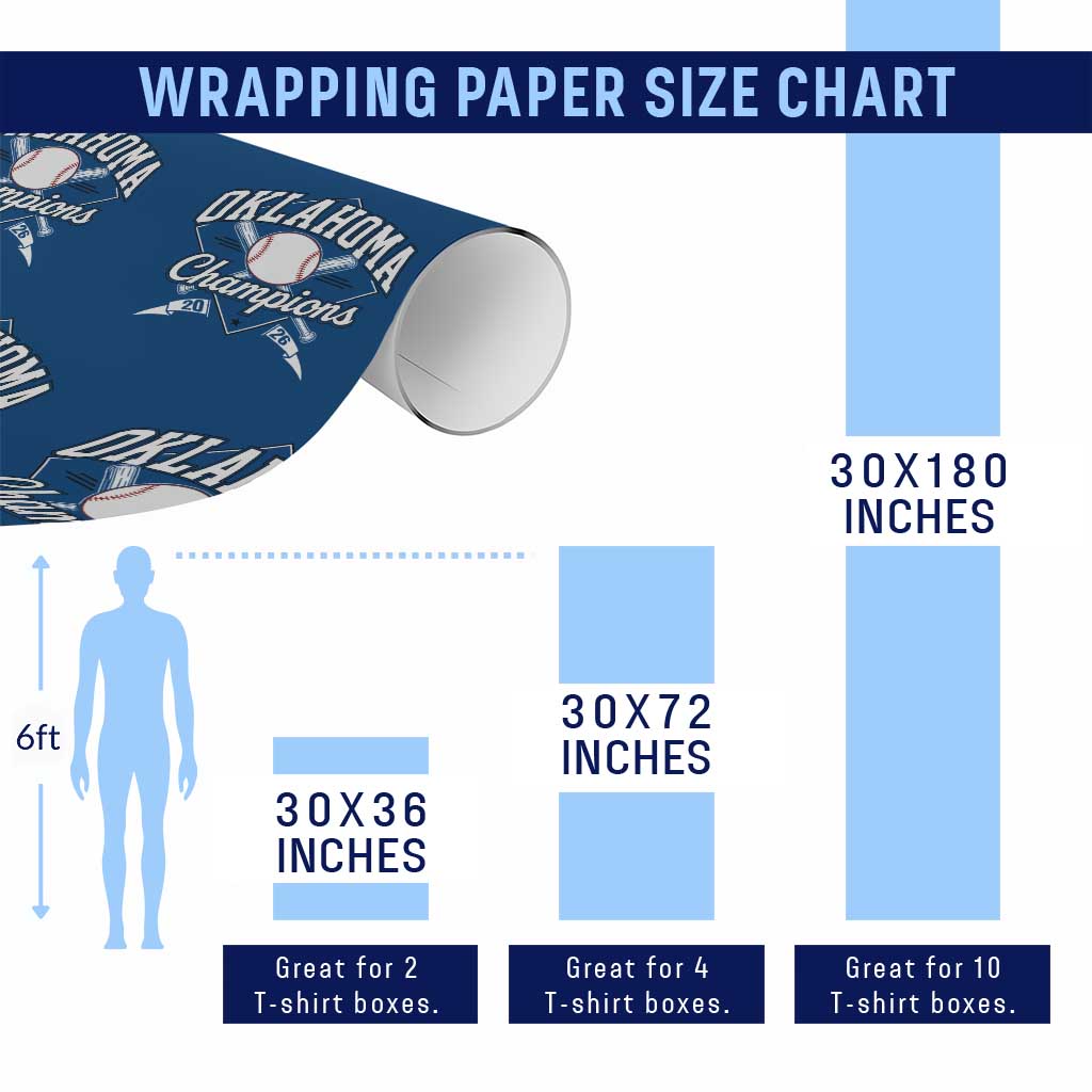 Oklahoma Champions 2026 Wrapping Paper Roll Baseball Pennant Flag Graphic TS11 Print Your Wear