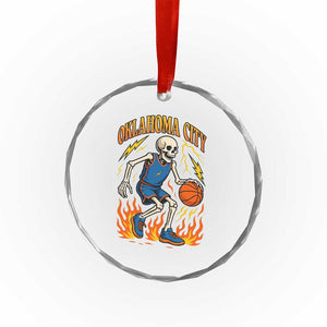 Oklahoma City Basketball Skeleton Crystal Glass Ornament OKC Hoops Fan Life Sport Lover TS02 Print Your Wear