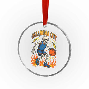 Oklahoma City Basketball Skeleton Crystal Glass Ornament OKC Hoops Fan Life Sport Lover TS02 Print Your Wear