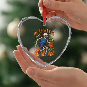 Oklahoma City Basketball Skeleton Heart Crystal Glass Ornament OKC Hoops Fan Life Sport Lover TS02 Print Your Wear