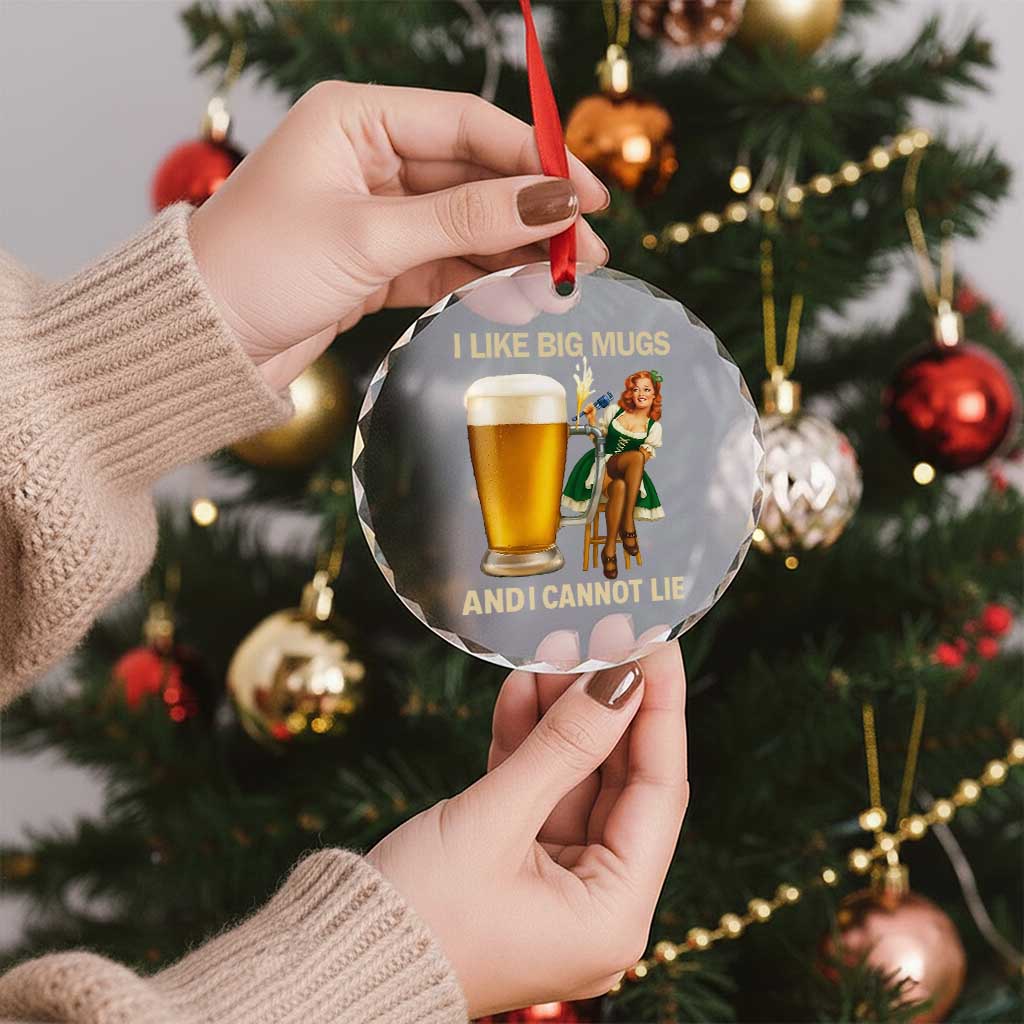 Oktoberfest Beer Crystal Glass Ornament Funny I Like Big Mugs Pin Up Girl Dirndl TS10 Print Your Wear