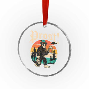 Oktoberfest Bigfoot Alien Beer Crystal Glass Ornament Retro German Sasquatch Beer TS10 Transparent Glass 3'' Circle Print Your Wear
