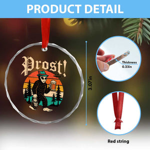 Oktoberfest Bigfoot Alien Beer Crystal Glass Ornament Retro German Sasquatch Beer TS10 Print Your Wear