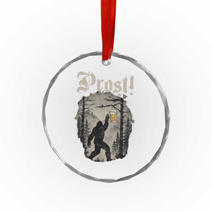 Oktoberfest Bigfoot Crystal Glass Ornament Vintage Forest Sasquatch Drinking Prost TS10 Transparent Glass 3'' Circle Print Your Wear