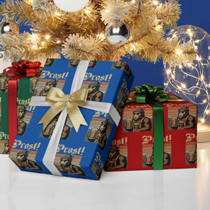 Oktoberfest Bigfoot Wrapping Paper Roll Vintage German Sasquatch Drinking Prost Lederhose TS10 Print Your Wear