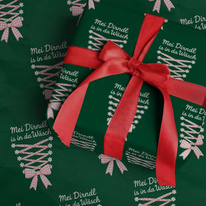 Oktoberfest Dirndl Costume Wrapping Paper Roll Funny German Bavarian Octoberfest Festival TS10 Green Print Your Wear