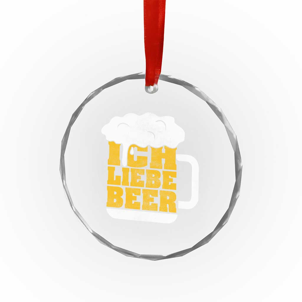 Oktoberfest Drinking Crystal Glass Ornament Ich Liebe Bier Octoberfest German TS10 Transparent Glass 3'' Circle Print Your Wear