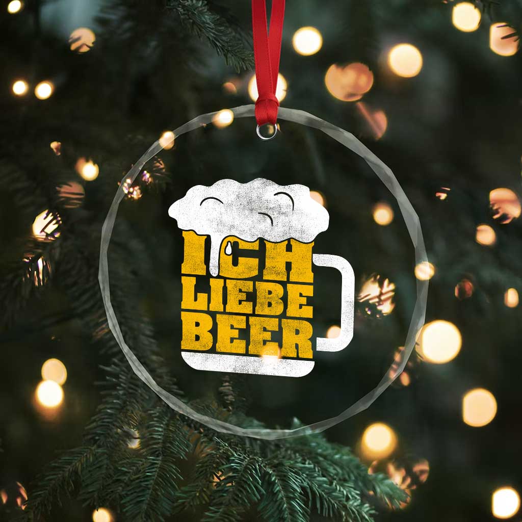 Oktoberfest Drinking Crystal Glass Ornament Ich Liebe Bier Octoberfest German TS10 Print Your Wear