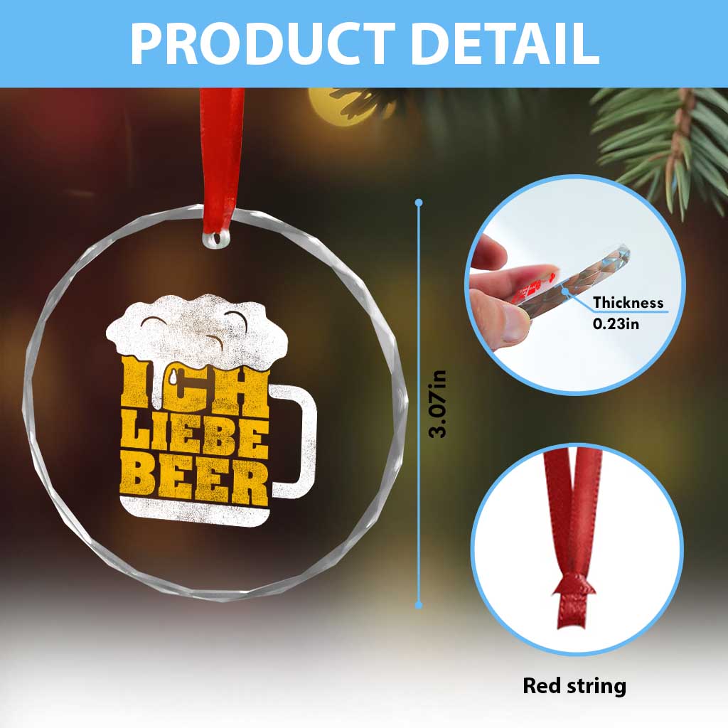Oktoberfest Drinking Crystal Glass Ornament Ich Liebe Bier Octoberfest German TS10 Print Your Wear