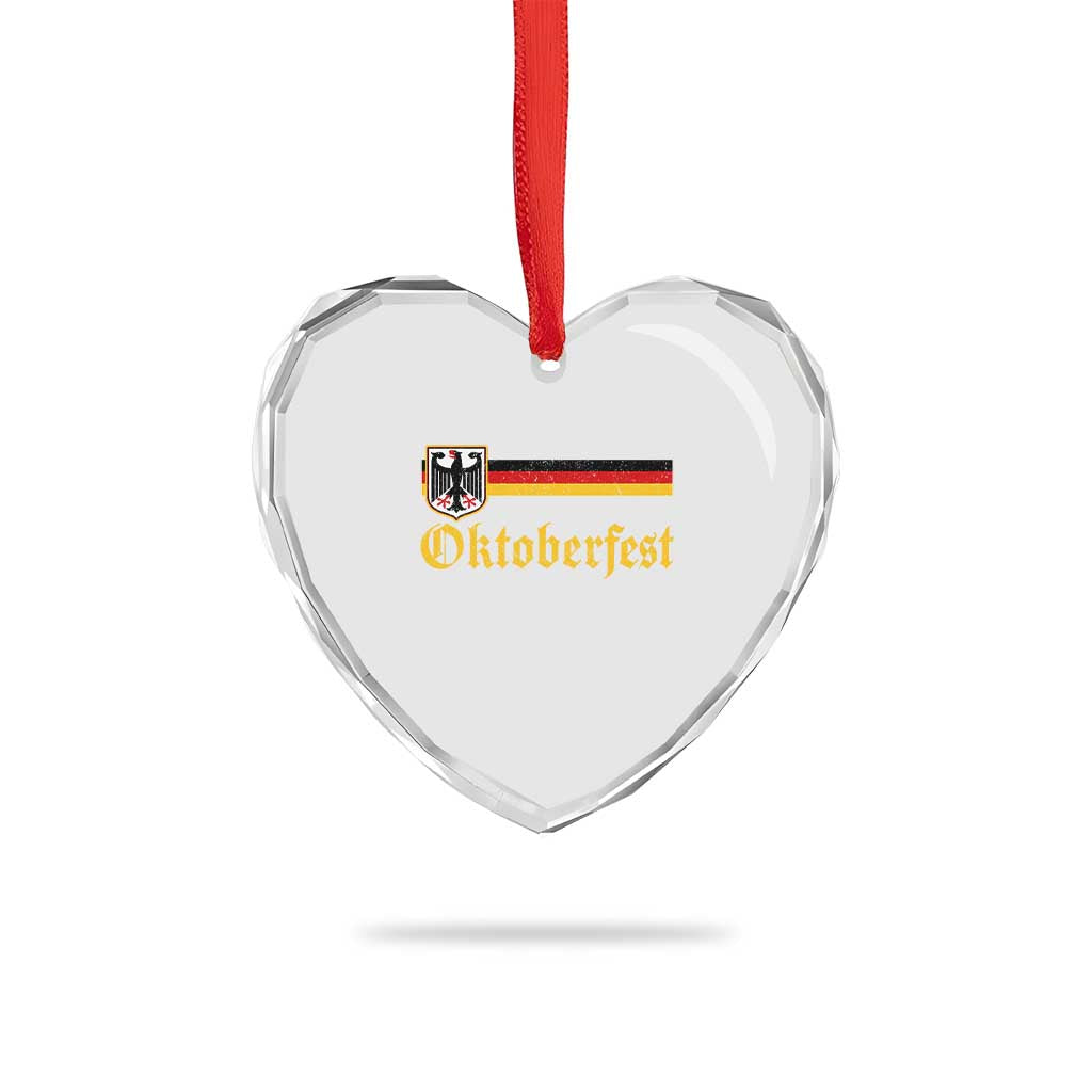 Oktoberfest German Bundesadler Coat of Arms Heart Crystal Glass Ornament Bavarian Drinking Festival