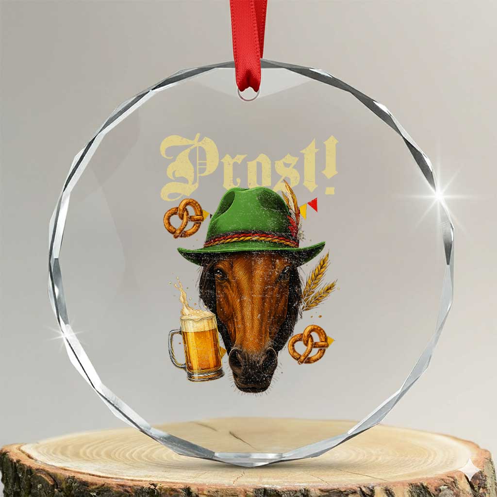 Oktoberfest Horse Crystal Glass Ornament German Octoberfest Beer Prost Drinking TS10 Transparent Glass 3'' Circle Print Your Wear