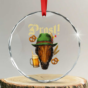 Oktoberfest Horse Crystal Glass Ornament German Octoberfest Beer Prost Drinking TS10 Transparent Glass 3'' Circle Print Your Wear