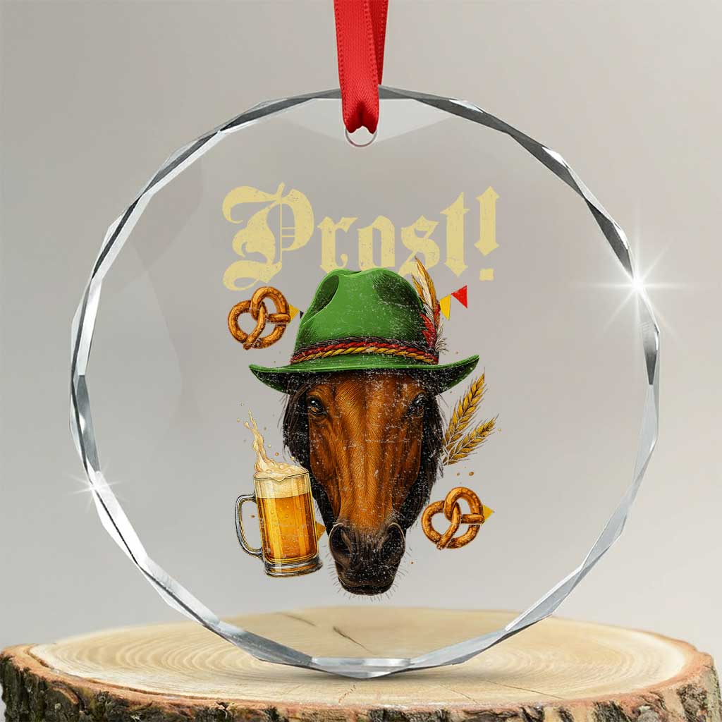 Oktoberfest Horse Crystal Glass Ornament German Octoberfest Beer Prost Drinking TS10 Transparent Glass 3'' Circle Print Your Wear