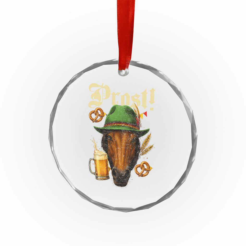 Oktoberfest Horse Crystal Glass Ornament German Octoberfest Beer Prost Drinking TS10 Transparent Glass 3'' Circle Print Your Wear