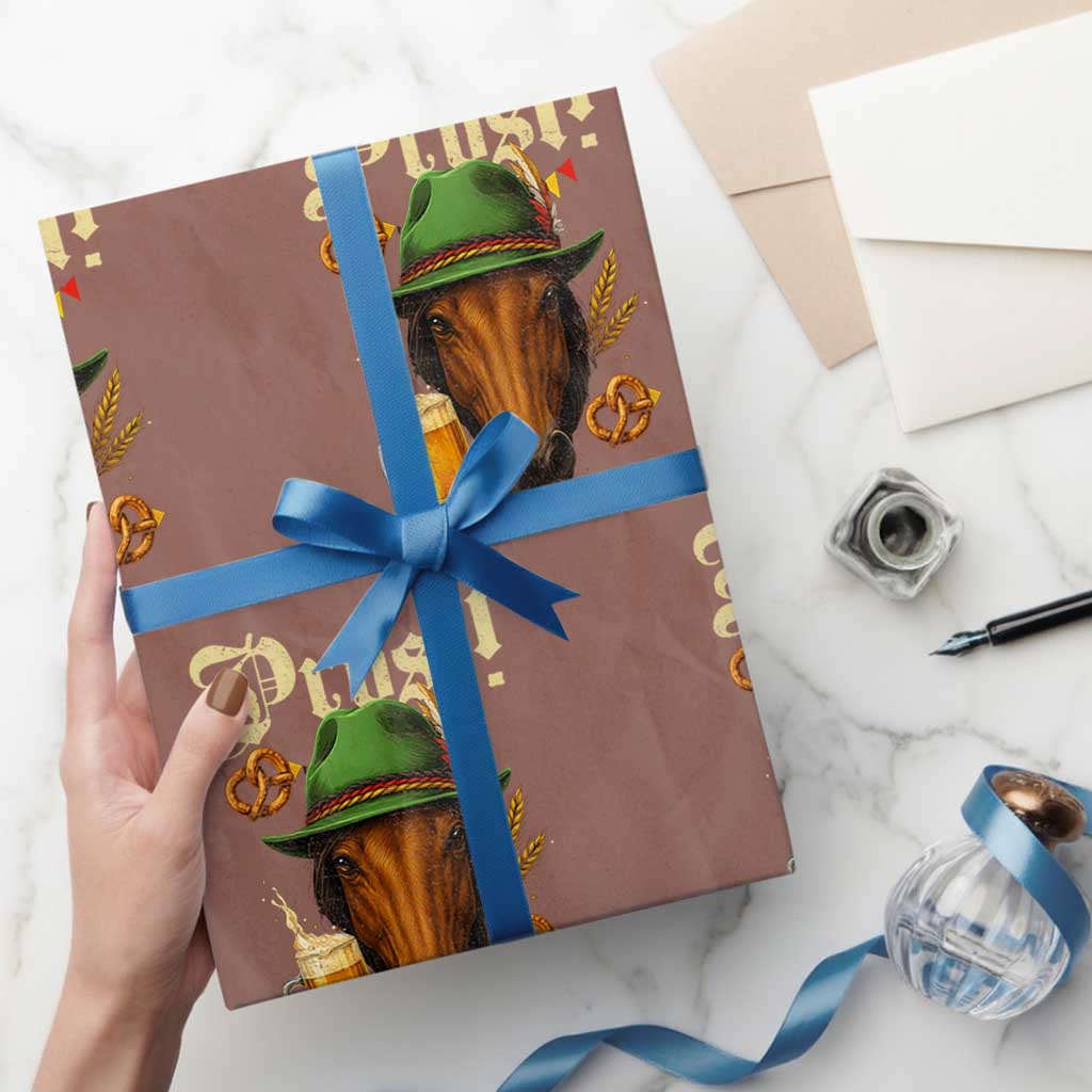 Oktoberfest Horse Wrapping Paper Roll German Octoberfest Beer Prost Drinking TS10 Mocha Print Your Wear