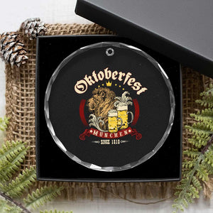 Oktoberfest Munchen Crystal Glass Ornament Munich Since 1810 Bavarian Lion and Beer TS02 Print Your Wear