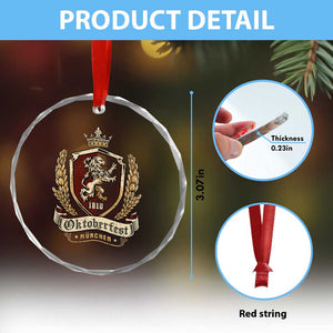 Oktoberfest Munchen Lion Crest Crystal Glass Ornament Classic Bavarian Festival TS02 Print Your Wear