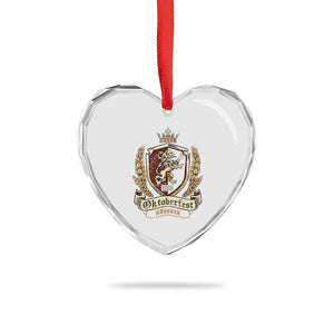 Oktoberfest Munchen Lion Crest Heart Crystal Glass Ornament Classic Bavarian Festival TS02 Print Your Wear