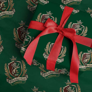 Oktoberfest Munchen Lion Crest Wrapping Paper Roll Classic Bavarian Festival TS02 Green Print Your Wear